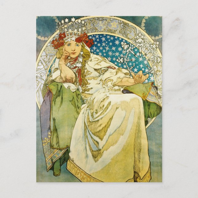 Alphonse Mucha Princess Hyacinth Art Nouveau Postkarte (Vorderseite)