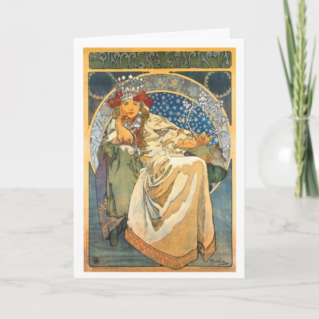 ALPHONSE MUCHA "PRINCESS HYACINTH" GREETKARTE KARTE (Vorderseite)