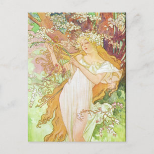 Alphonse Mucha Printemps/Frühling, 1896 Postkarte