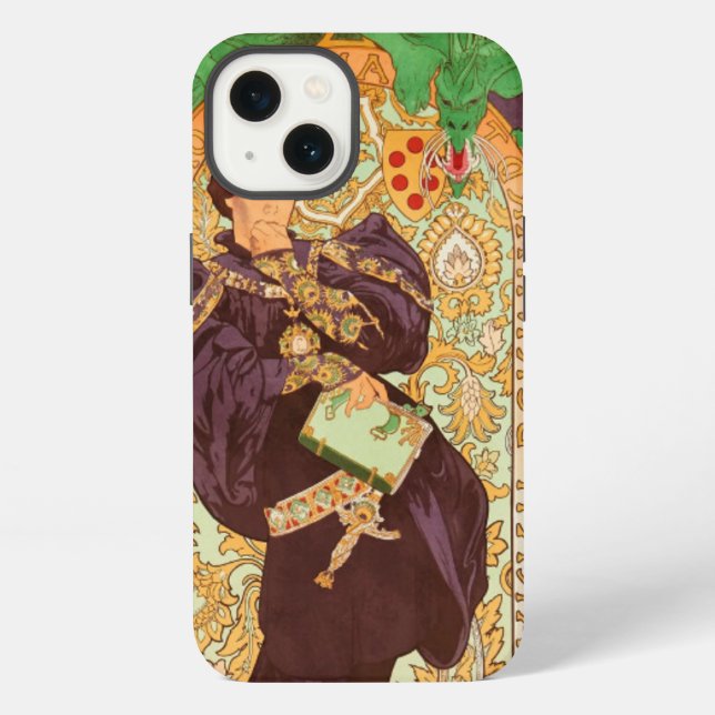 Alphonse Mucha Prinz und Drache iPhone Hülle (Rückseite)