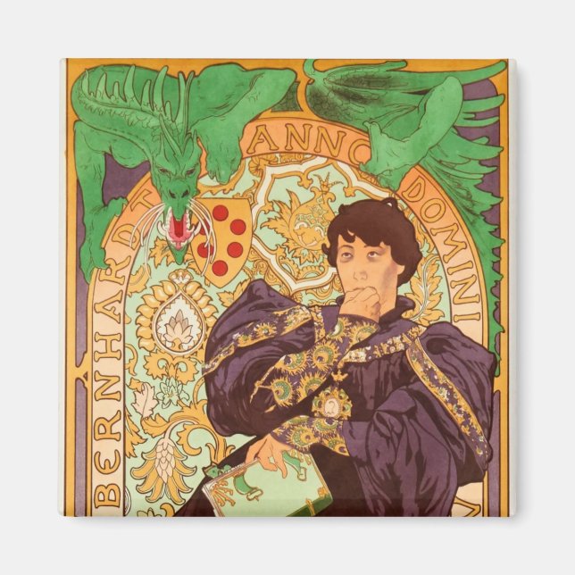 Alphonse Mucha Prinz und Drachenmagnet Magnet (Vorne)