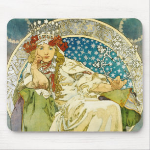 Alphonse Mucha Prinzessin Hyacinth Art Nouveau Mousepad