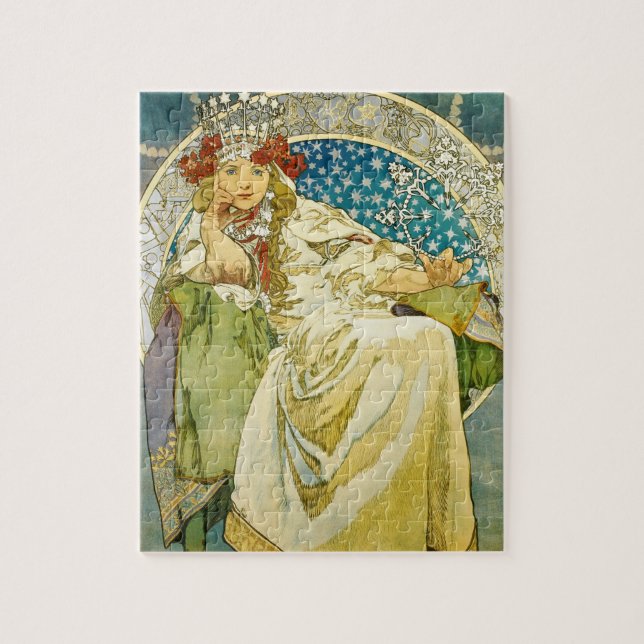 Alphonse Mucha Prinzessin Hyacinth Art Nouveau Puzzle (Vertikal)