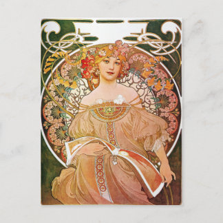 Alphonse Mucha, Reverie/Daydream, 1896. Postkarte