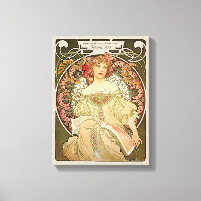 Alphonse Mucha Rêverie Daydream CC0103 Art Nouveau Leinwanddruck (Vorderseite)