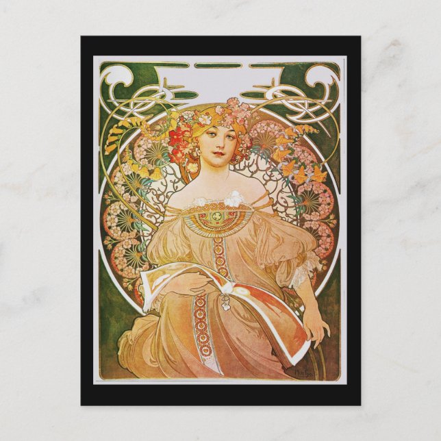 Alphonse Mucha Reverie Daydream Postkarte (Vorderseite)