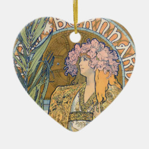 Alphonse Mucha - Sarah Bernhard Painting Keramik Ornament
