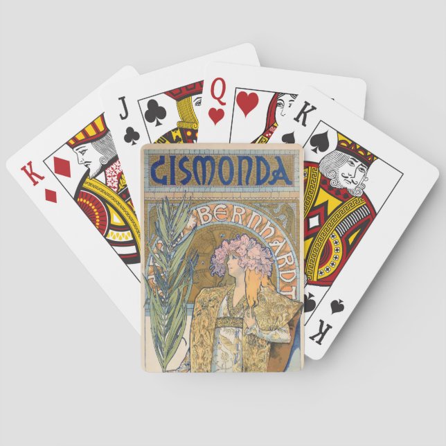 Alphonse Mucha - Sarah Bernhard Painting Spielkarten (Rückseite)