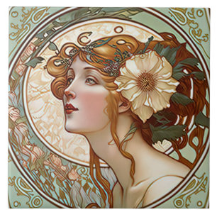 Alphonse Mucha Sarah Bernhardt Art Nouveau Keramik Fliese