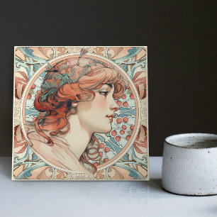 Alphonse Mucha Sarah Bernhardt Art Nouveau Keramik Fliese
