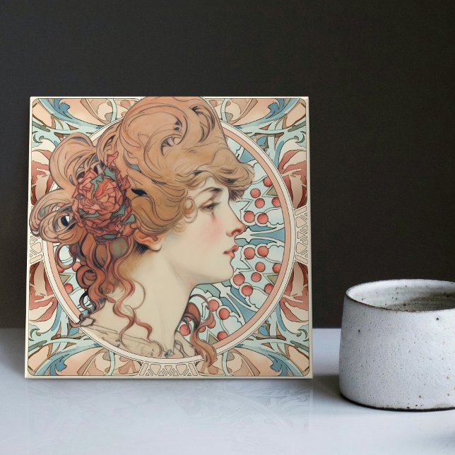 Alphonse Mucha Sarah Bernhardt Art Nouveau Keramik Fliese (Von Creator hochgeladen)