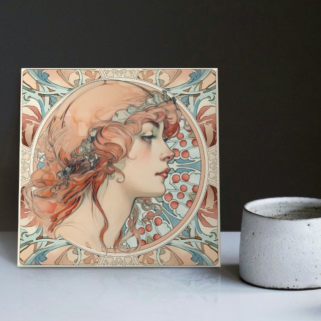 Alphonse Mucha Sarah Bernhardt Art Nouveau Keramik Fliese (Von Creator hochgeladen)