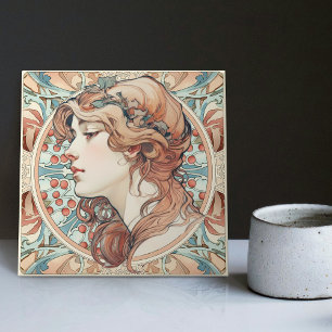 Alphonse Mucha Sarah Bernhardt Art Nouveau Keramik Fliese