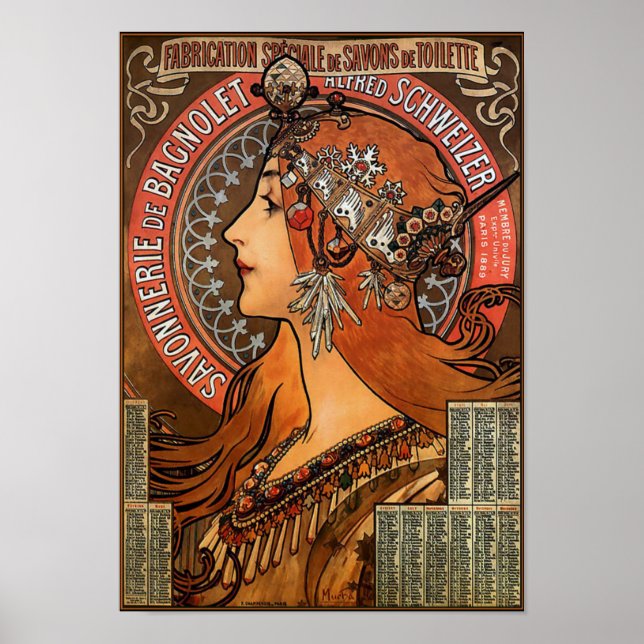 Alphonse Mucha - Savonnerie de Bagnolet Poster (Vorne)
