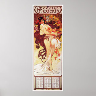 Alphonse Mucha, Schokolade Mexicain 1896 Poster