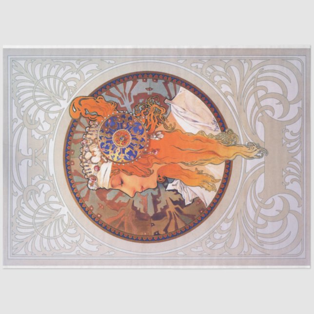 Alphonse Mucha Seidenpapier (Vorderseite)