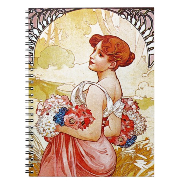 Alphonse Mucha Sommer Notizblock (Vorderseite)