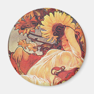 Alphonse Mucha Sonnenblume Magnet
