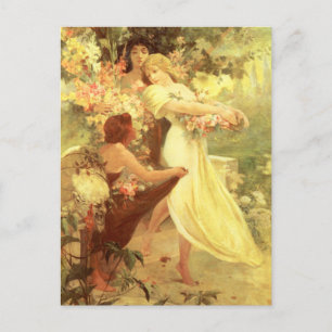 Alphonse Mucha Spirit of Spring Postcard Postkarte