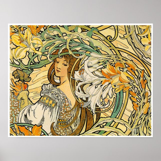 Alphonse Mucha: Sprache der Blume Poster (Vorne)