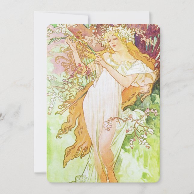Alphonse Mucha Spring Floral Vintag Jugendstil (Vorderseite)