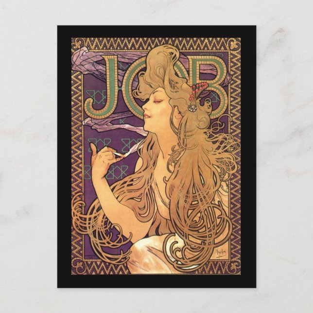 Alphonse Mucha - Stellenanzeige Postkarte (Vorderseite)