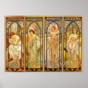 Alphonse Mucha Stunning Art Nouveau Woman #31 Poster