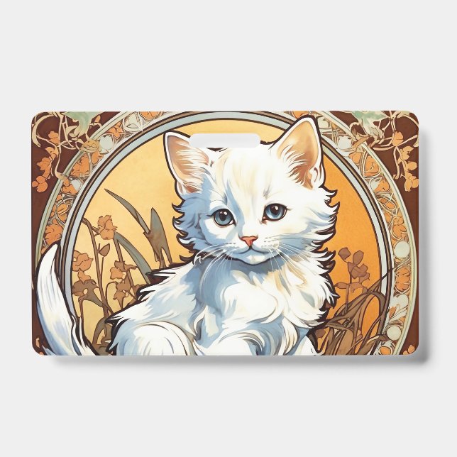 Alphonse Mucha Style Cat Ausweis (Vorderseite)