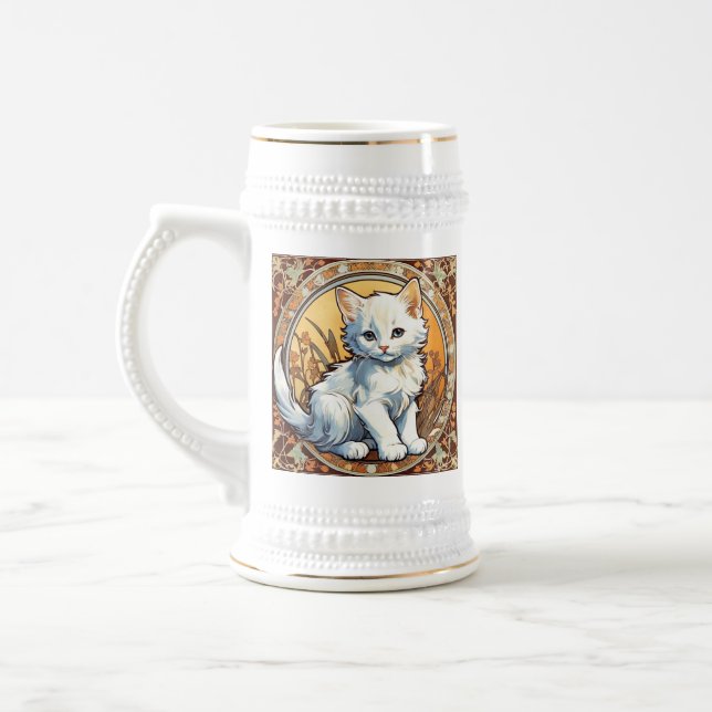 Alphonse Mucha Style Cat Bierglas (Links)