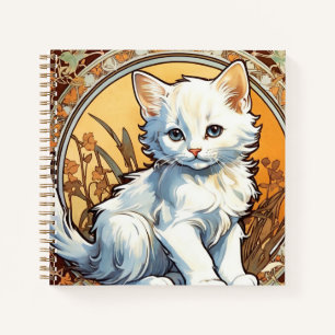 Alphonse Mucha Style Cat Notizbuch