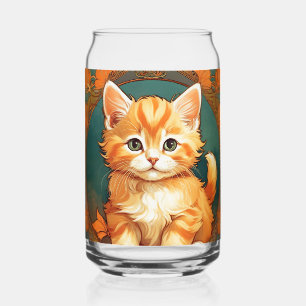 Alphonse Mucha Style Orange Cat Dosenglas