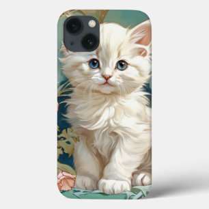 Alphonse Mucha Style White Cat Case-Mate iPhone Hülle