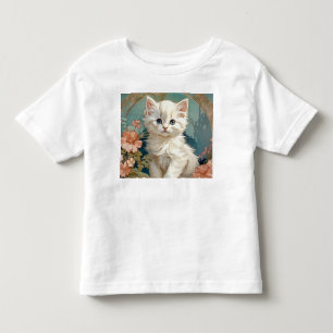 Alphonse Mucha Style White Cat Kleinkind T-shirt
