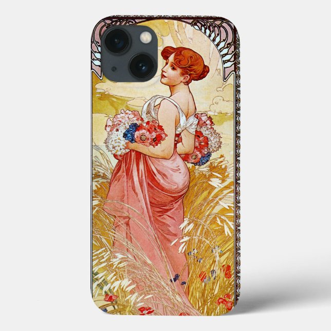 Alphonse Mucha Summer Case-Mate iPhone Hülle (Rückseite)