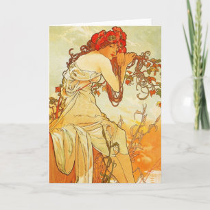 Alphonse Mucha Summer Grußkarte Karte