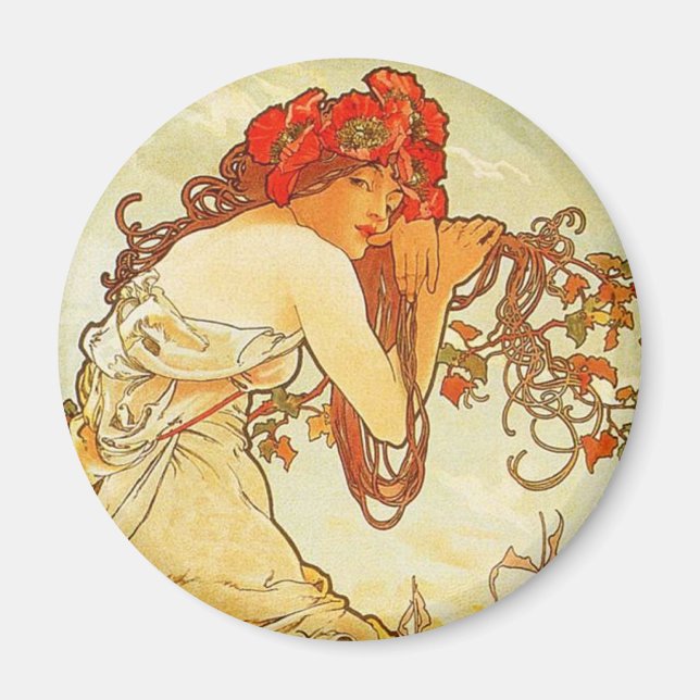Alphonse Mucha Summer Magnet (Vorne)