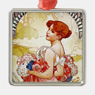 Alphonse Mucha Summer Ornament Aus Metall