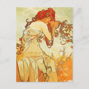 Alphonse Mucha Summer Postcard Postkarte
