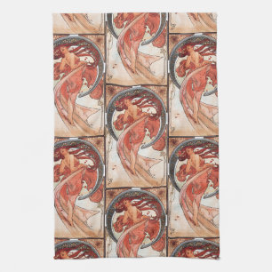 Alphonse Mucha Tanz 1898 Art Nouveau Vintage Geschirrtuch