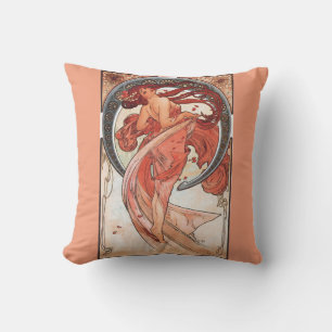 Alphonse Mucha Tanz 1898 Art Nouveau Vintage Kissen