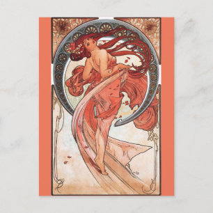Alphonse Mucha Tanz 1898 Art Nouveau Vintage Postkarte