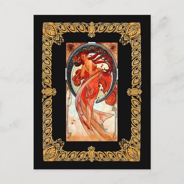 Alphonse Mucha - Tanz Postkarte (Vorderseite)