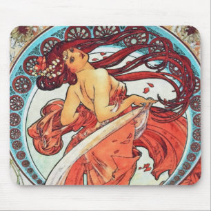 Alphonse Mucha Tanz Vintage Art Nouveau Gemälde Mousepad