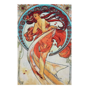 Alphonse Mucha Tanz Vintage Art Nouveau Gemälde Poster