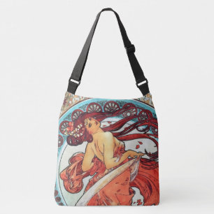 Alphonse Mucha Tanz Vintage Art Nouveau Gemälde Tragetaschen Mit Langen Trägern