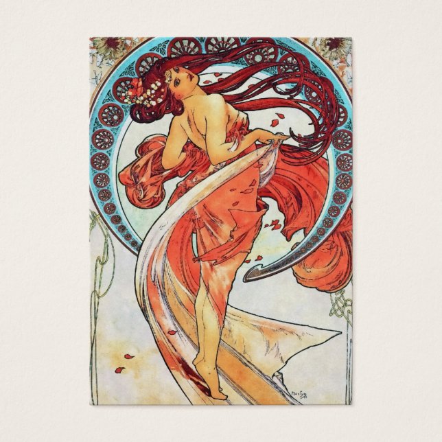 Alphonse Mucha Tanz Vintage Jugendstil-Malerei (Vorderseite)