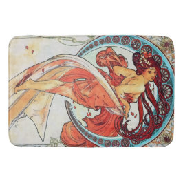 Alphonse Mucha Tanz Vintage Jugendstil-Malerei Badematte