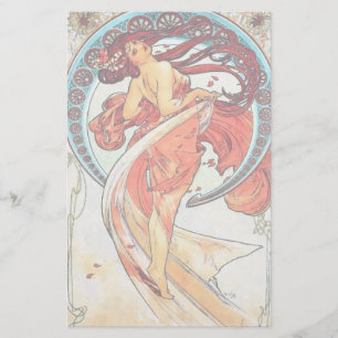 Alphonse Mucha Tanz Vintage Jugendstil-Malerei Briefpapier