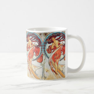 Alphonse Mucha Tanz Vintage Jugendstil-Malerei Kaffeetasse