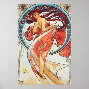 Alphonse Mucha Tanz Vintage Jugendstil-Malerei Poster